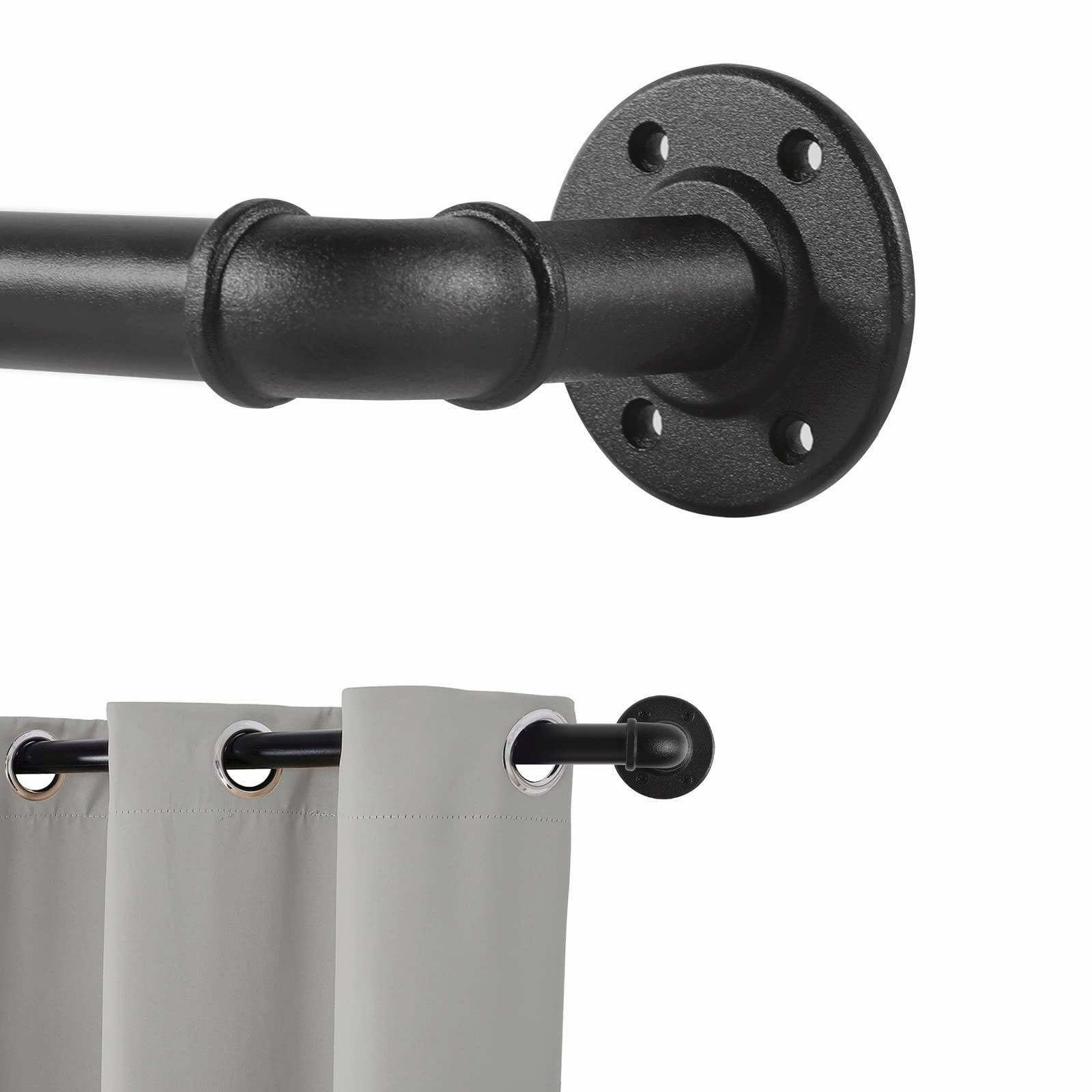 Karnisz metalowy regulowany Zuofeng industrialny 122-218 cm czarny