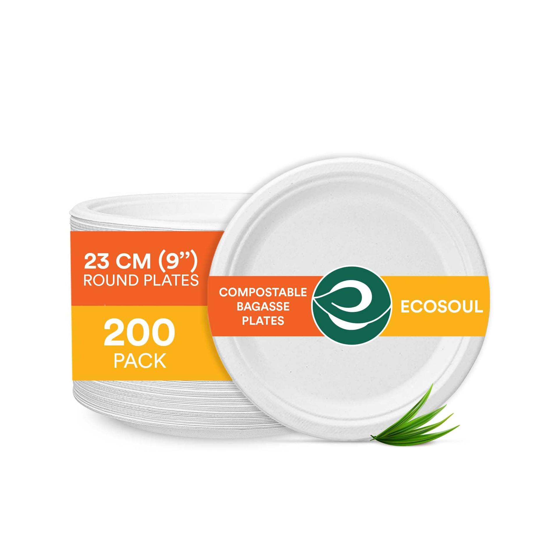 Ekologiczne Talerze Jednorazowe EcoSoul 23cm Bagassa 1000 szt