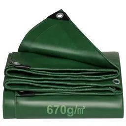 Plandeka wodoodporna PVC 4x5m gruba 670g/m2 ciemnozielona