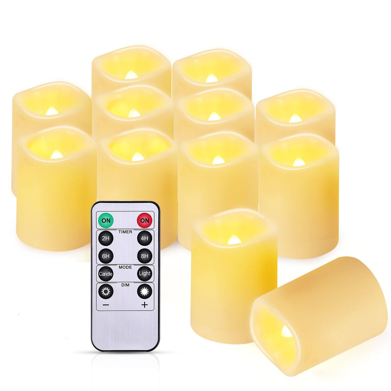 Zestaw 12 świeczek LED IMAGE bezpłomieniowe tealight pilot timer