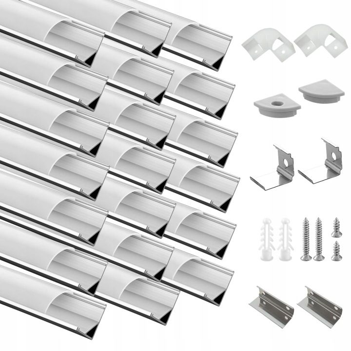 Profile LED aluminiowe narożne Efishine V-Shape 20m (20x1m)