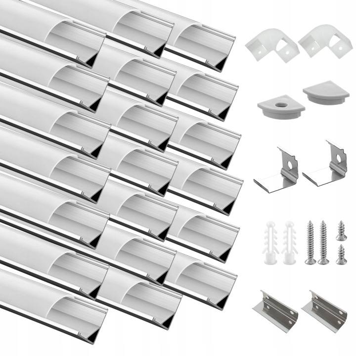Profile LED aluminiowe narożne Efishine V-Shape 20m (20x1m)