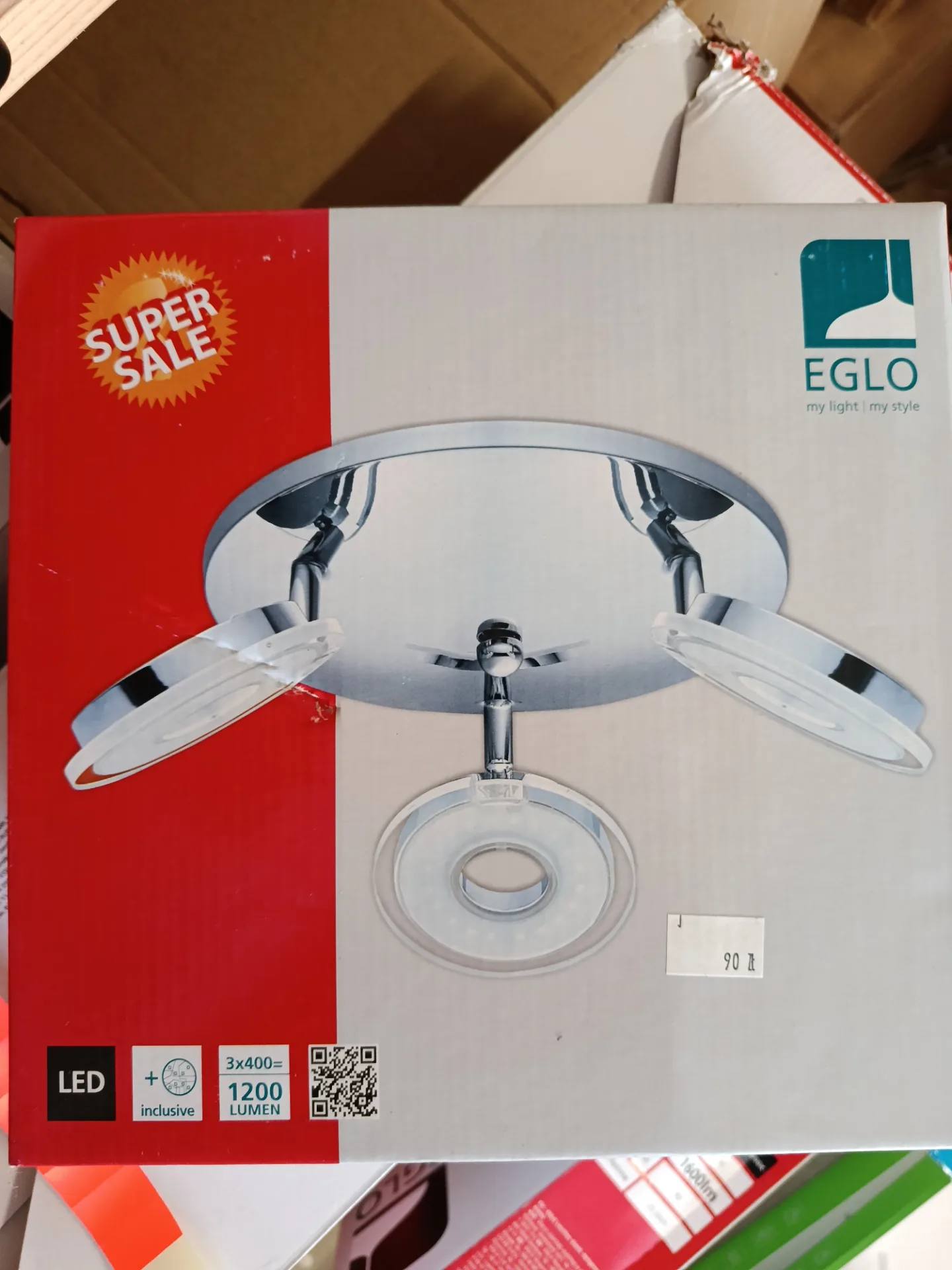 Nowoczesna Lampa Sufitowa Plafon LED Eglo Potrójna Chrom