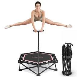 Składana trampolina fitness HXD-ERGO z regulowanym uchwytem