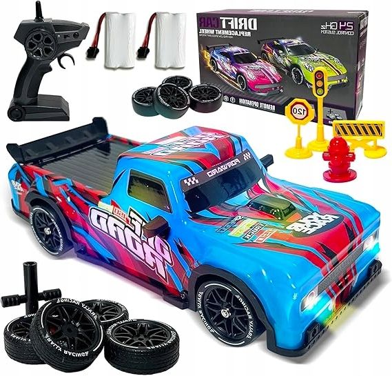 Auto zdalnie sterowane RC drift Barvere 4WD LED 10 x 2 x 5 cm zielony