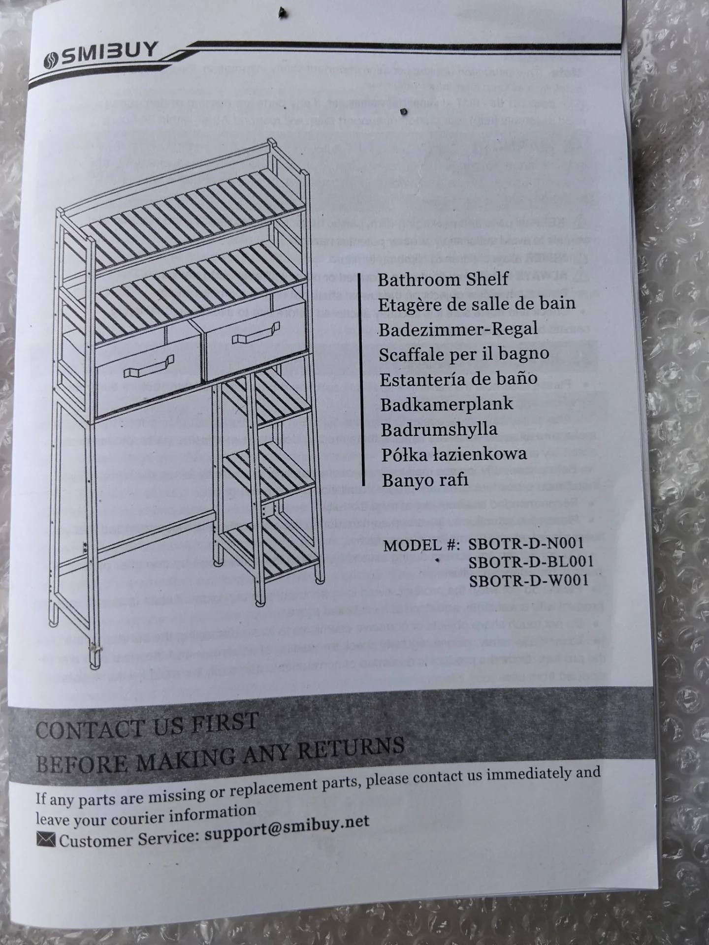 Biały regał łazienkowy nad pralkę toaletę Smibuy