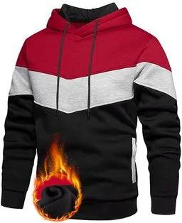 Męska bluza z kapturem hoodie color-block trójkolorowa XXXL