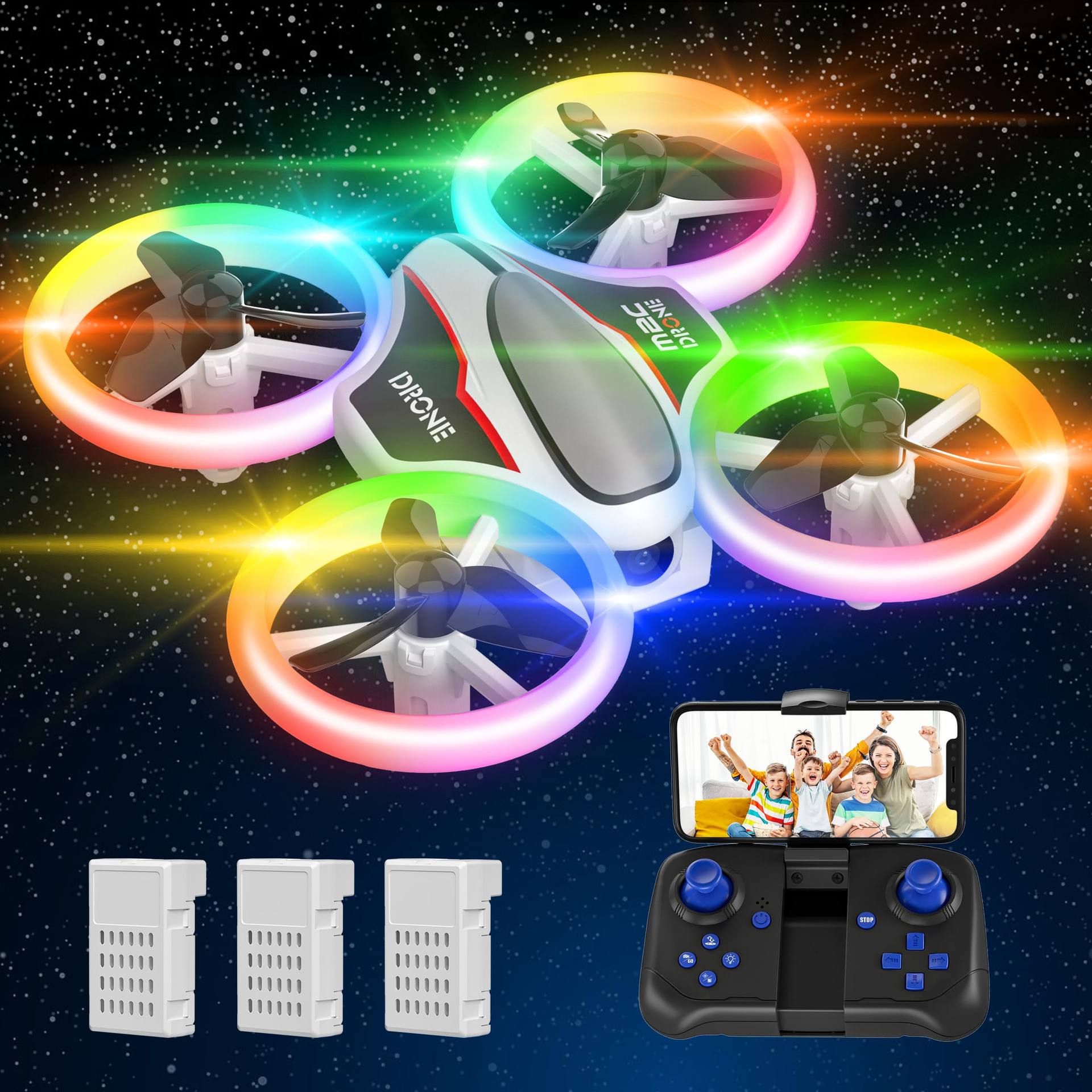 Dron dla dzieci Avialogic M2C kamera HD 720p 3 akumulatory LED
