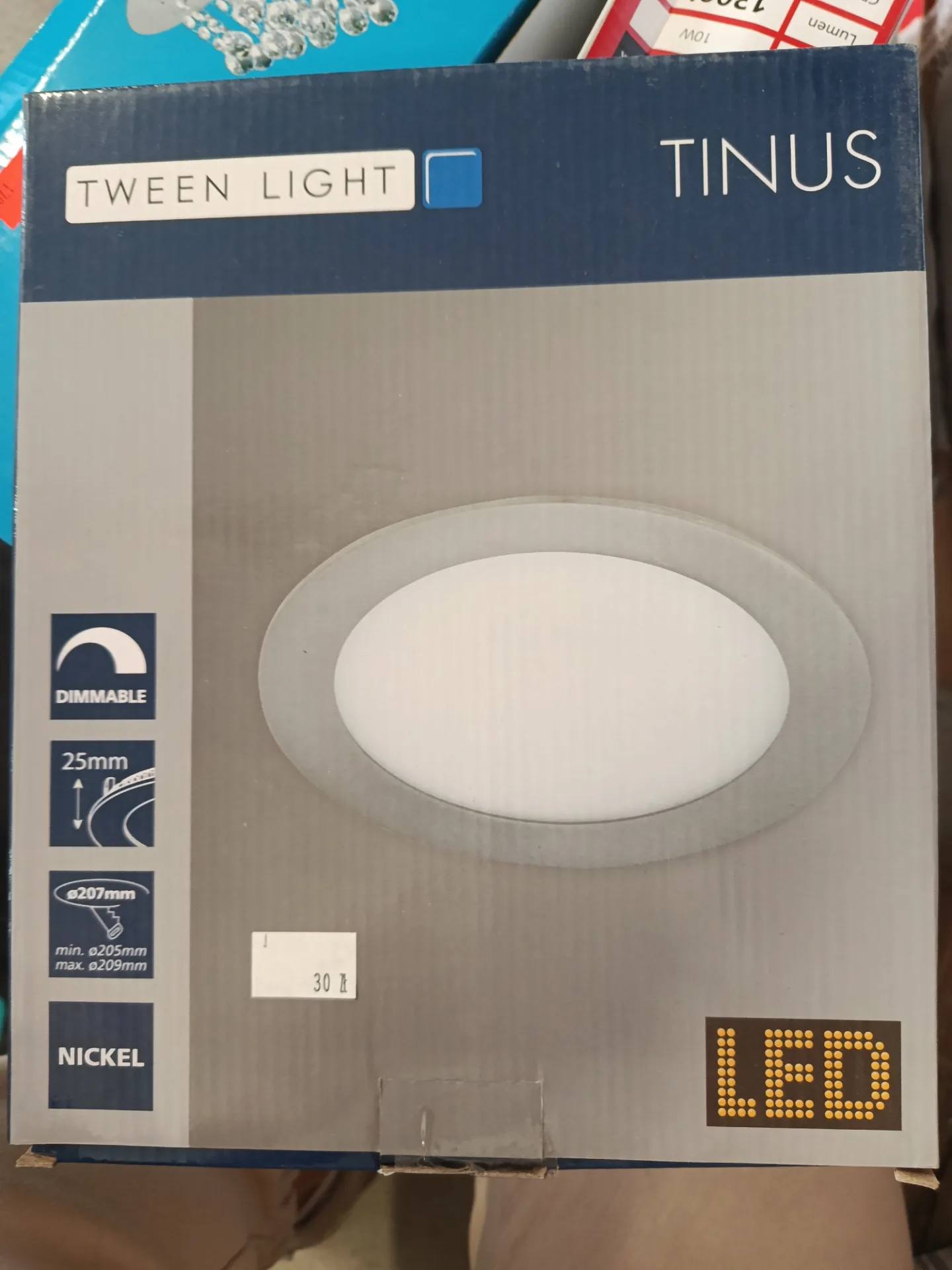 Oprawa sufitowa LED Tween Light Tinus ściemnialna nikiel