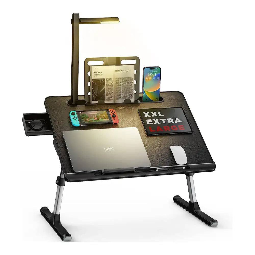 Stolik pod laptopa do łóżka SAIJI K8 regulowany z lampką LED