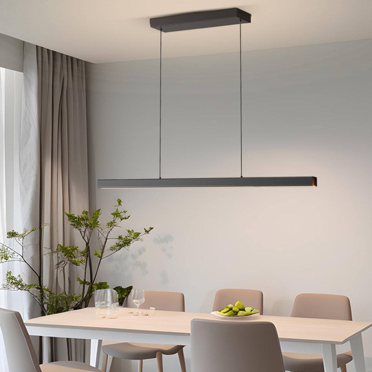 Lampa wisząca liniowa LED Zihoi DDLX 120 cm czarna z pilotem
