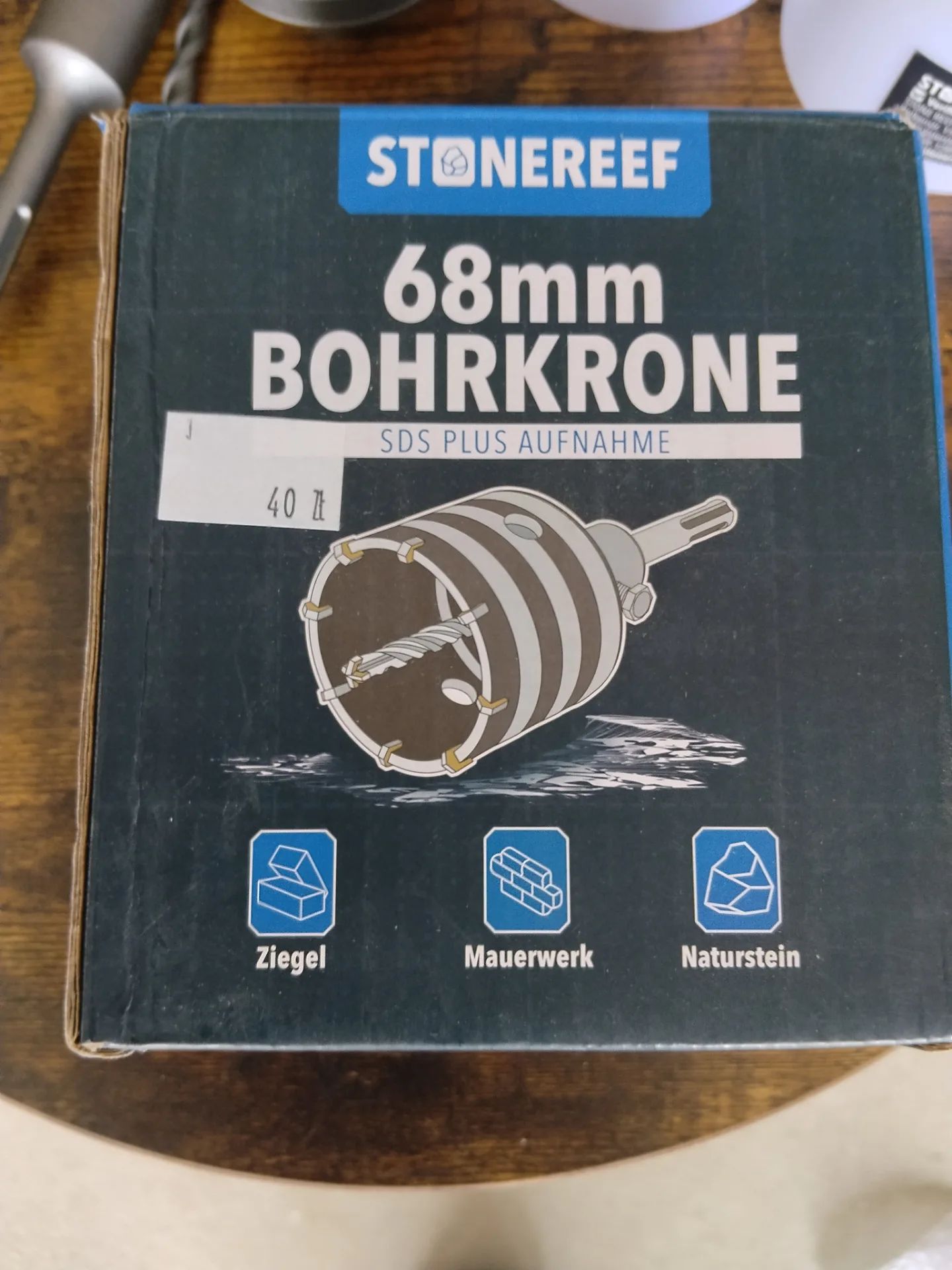 Korona wiertarska otwornica 68mm STONEREEF SR-1280 SDS Plus