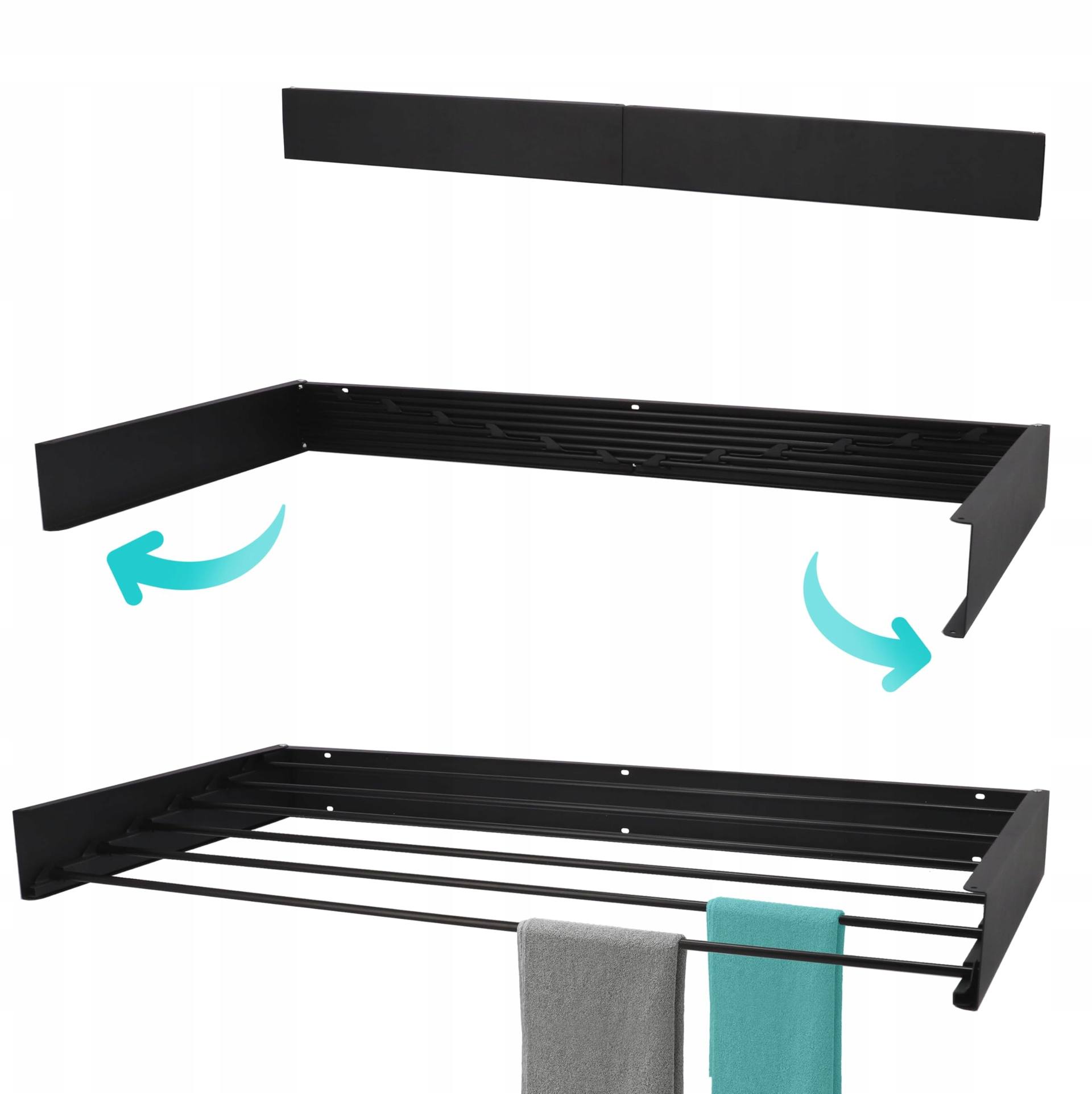 Ścienna suszarka na pranie KROMS Foldable Drying Rack 100 cm czarna
