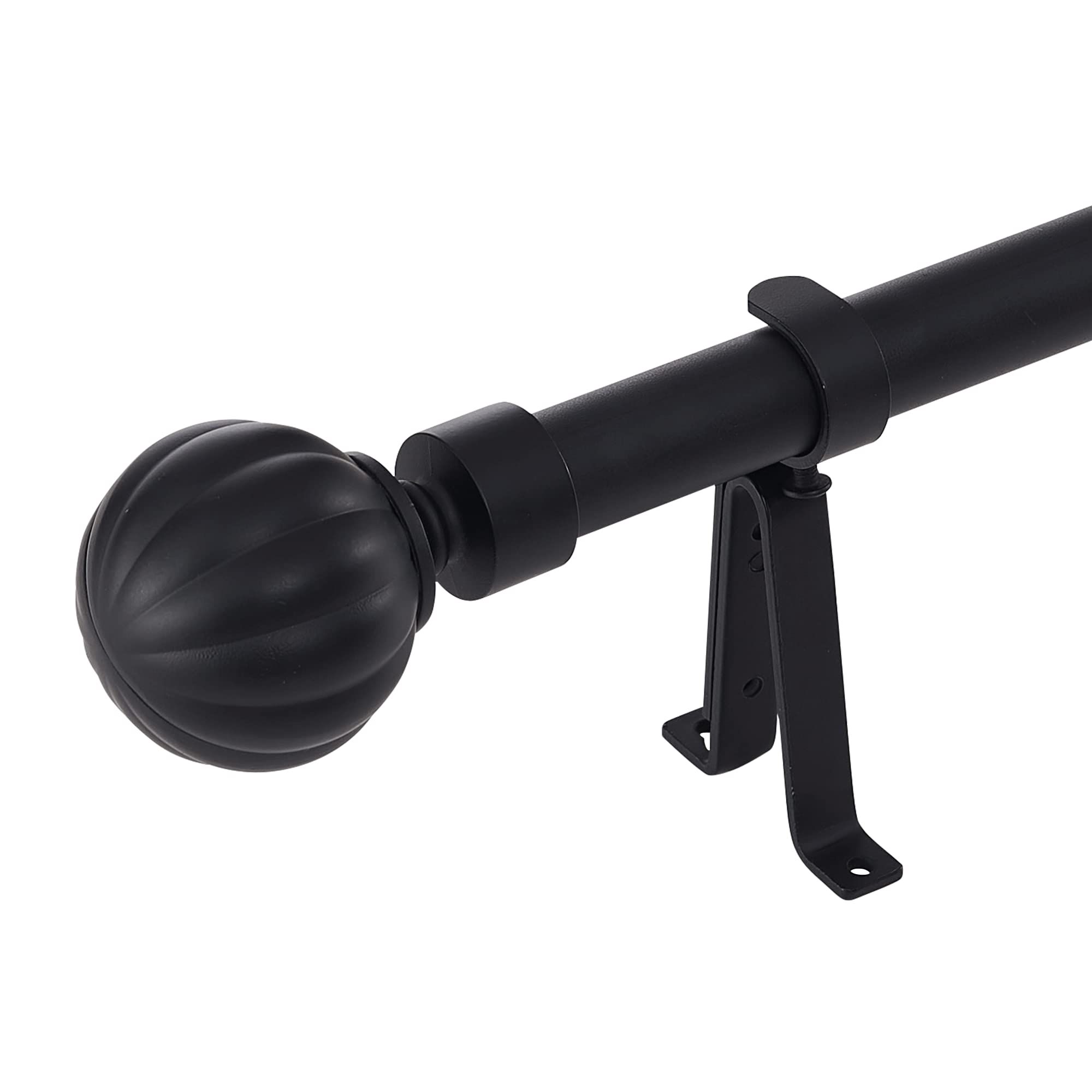 Karnisz drążek Nicetown wysuwany pojedynczy 122-218 cm czarny mat