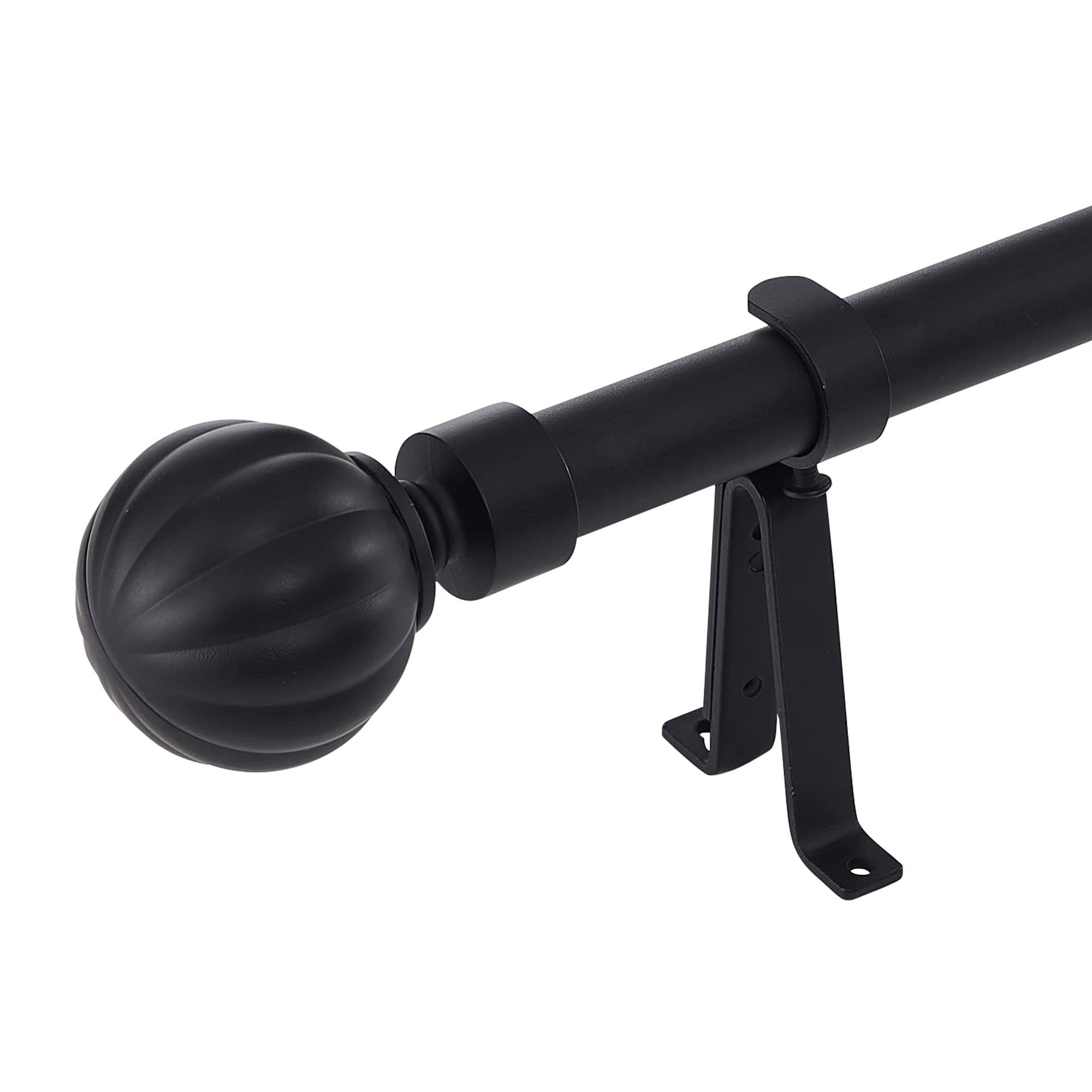 Karnisz drążek Nicetown wysuwany pojedynczy 122-218 cm czarny mat