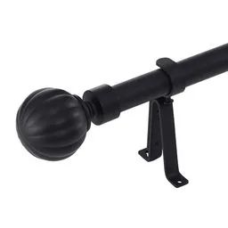 Rozsuwany karnisz metalowy NICETOWN 122-218 cm czarny mat