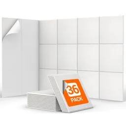 Samoprzylepne panele akustyczne TONOR 30x30 cm białe, 36 sztuk