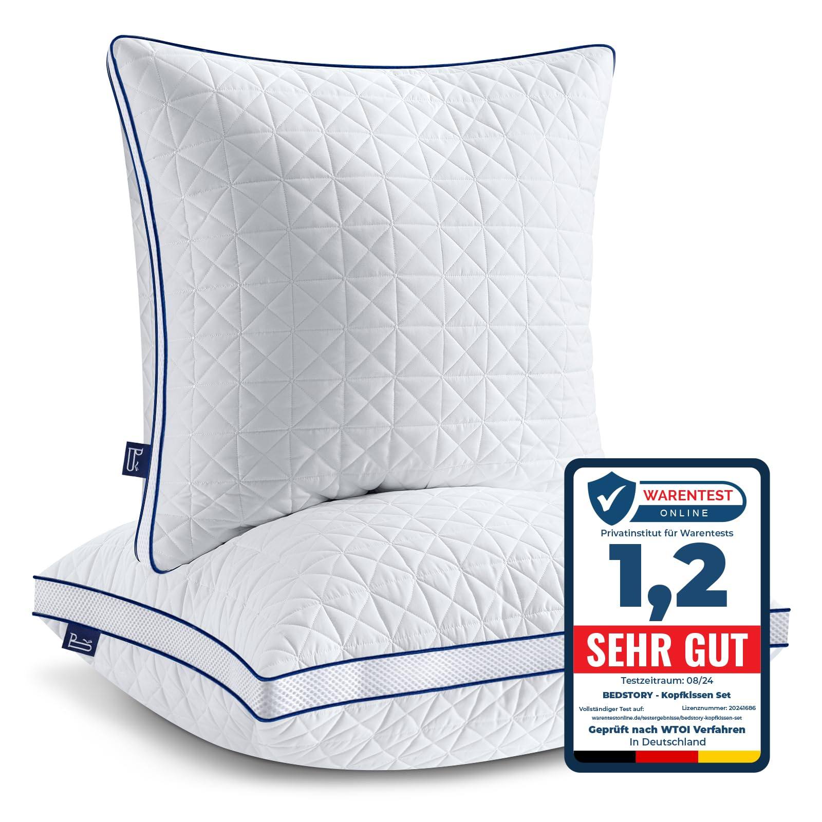 Poduszki BedStory 80x80 cm komplet 2 szt. z regulacją wysokości