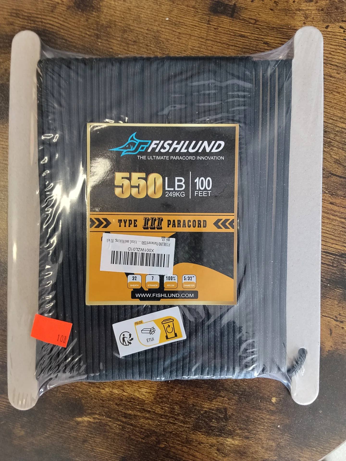 Linka Paracord 550 Fishlund 100 ft 30,5 m czarna