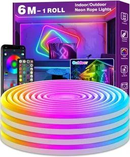 Taśma LED neon RGB AILBTON 6m elastyczna z pilotem i aplikacją